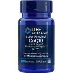 Super Ubichinol Koenzym Q10 ze wzmocnionym wsparciem dla mitochondriów, 50 mg 100 kapsułek