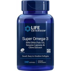 Super Omega-3 EPA / DHA με λιγνάνες σουσαμιού και εκχύλισμα ελιάς, κάψουλες εύκολες στην κατάποση