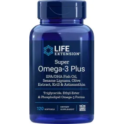 Super Omega-3 EPA/DHA z Lignanami Sezamowymi i Wyciągiem z Oliwki, Olejem z Kryla i Astaksantyną, 120 kaps.
