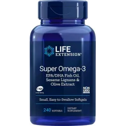 Super Omega-3 EPA/DHA mit Sesamlignanen und Olivenextrakt EU, 240 Softgels